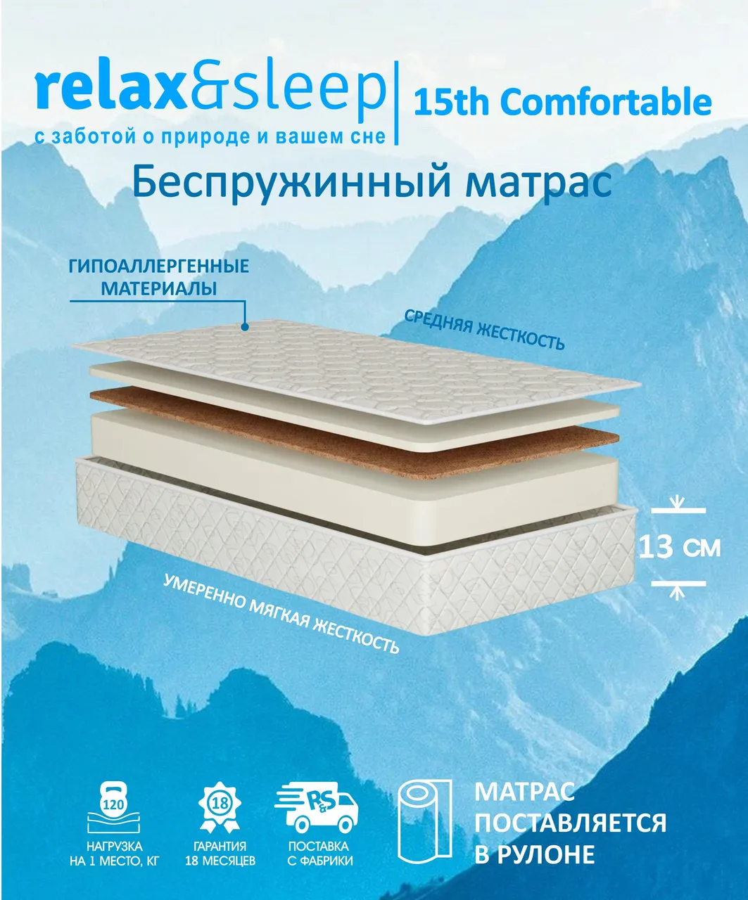 Матрас Relax&Sleep 15th Comfortable